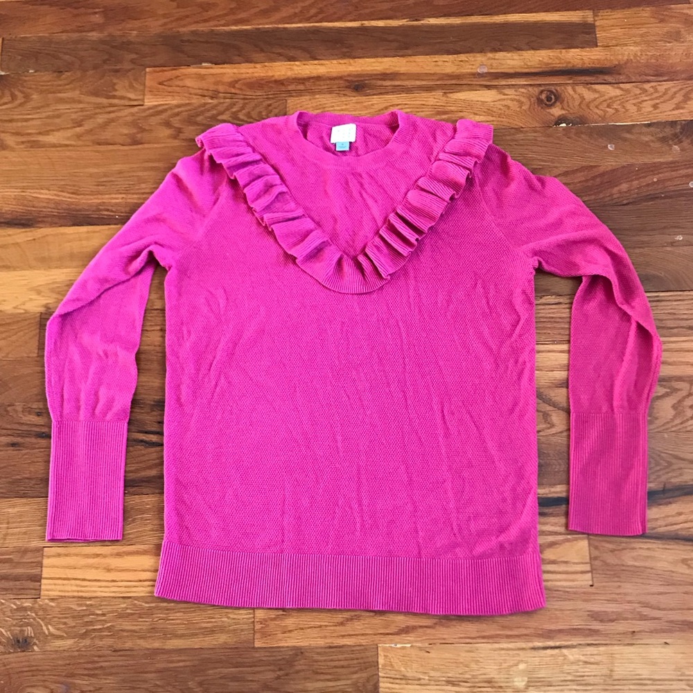 A new day pink ruffle top size small